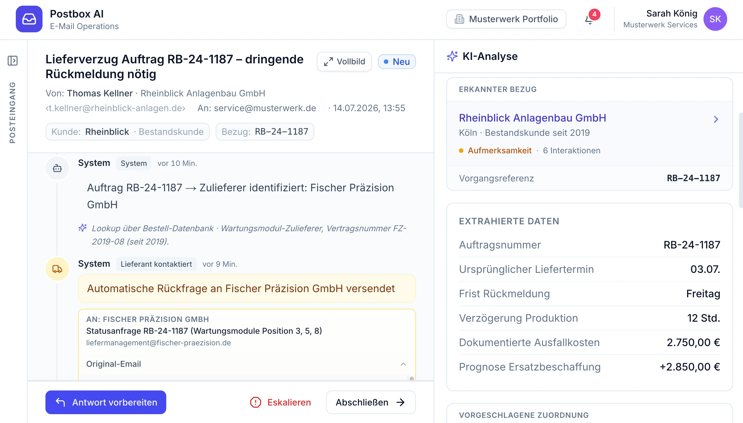 Vorschaubild der E-Mail-Automatisierungs-Demo