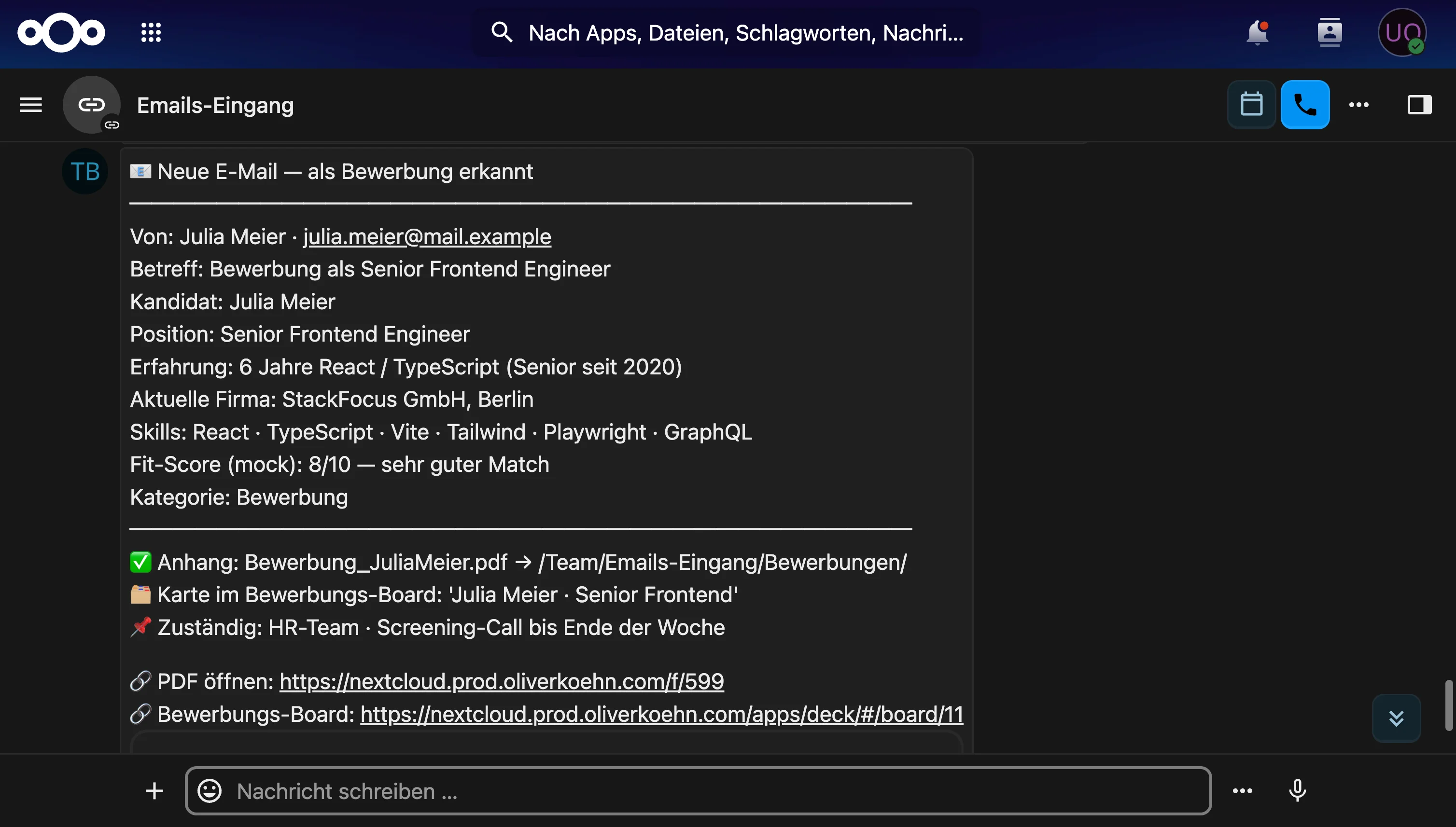 Vorschaubild des Dokumenten-Workflows mit Nextcloud, n8n und Docmost